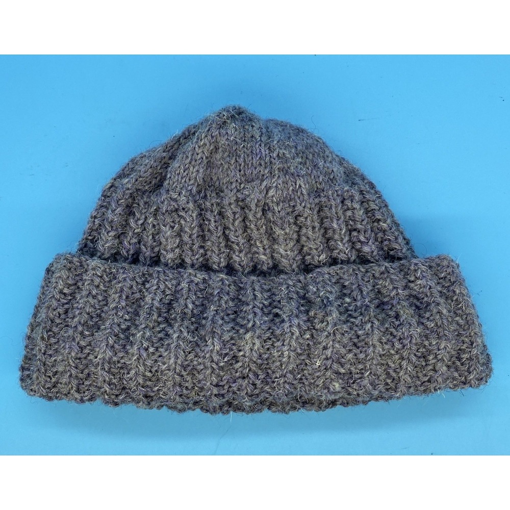 Swaledale Woollens Lavender Adult OS 100% British Wool Knit Beanie Ribbed Hat